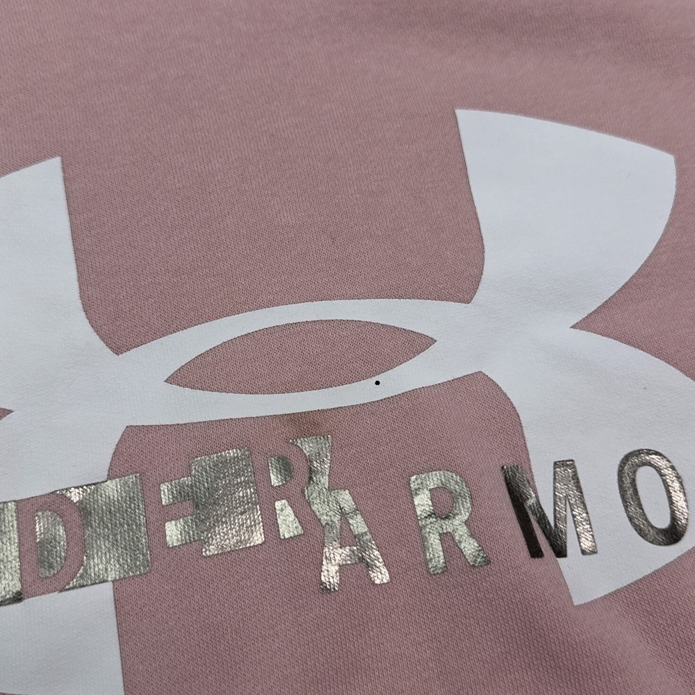 Under Armour Hoodie Womens Size XS Pink High Neck Pullover Sweatshirt Loose Fit - Picture 6 of 12